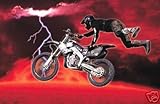 (24x36) Motorcross (Red Lava & Lightning) Art Poster Print