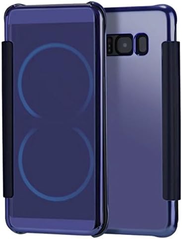 OOKOO Samsung Galaxy S8 Plus Case, Mirror Smart Clear View Window Flip Case Cover For Samsung Galaxy S8 Plus - Deep Blue