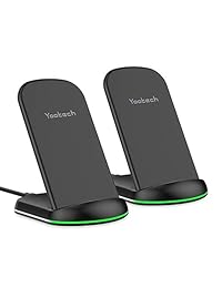 Yootech [2 unidades] Cargador inalámbrico con certificado Qi 7,5 W soporte de carga inalámbrico compatible con iPhone Xs MAX XR XS X 8 8 Plus, 10 W para Galaxy S10 S10Plus S10E S9 y más (sin adaptador CA) (negro)