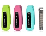 MDW 3 Pcs New Version Replacement Clip Accessory Pack For Fitbit ONE Anti Slip Off and Improved Cap Design-Green,Pink,Teal
