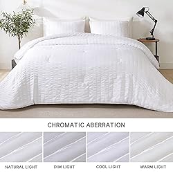 Andency King Size Comforter Set White, 3 Pieces