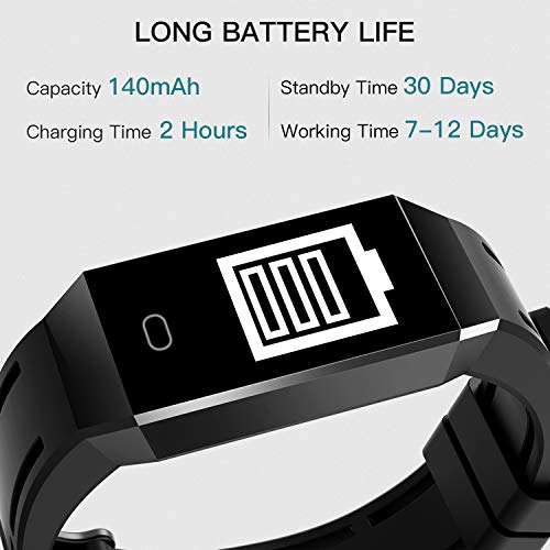 FYLINA Fitness Tracker HR, Activity Tracker Watch with Heart Rate Monitor and Sleep Monitor, IP67 Waterproof Smart Bracelet with Step Counter, Calorie Counter, Stopwatch, Pedometer for Men Women Kids