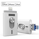 Flash Drive for iPhone [Apple MFi Certified] HiGoing 32GB i Flash Drive USB Memory Stick 3 in 1_Silver