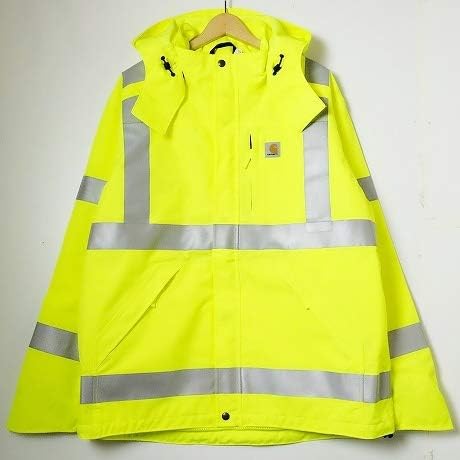Amazon Carhartt カーハート 正規品ナイロン ツイルワークジャケット防水 暴風 フード取り外し可能ライムグリーン リフレクター コート ジャケット 通販
