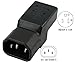 Conntek 30130 IEC C14 to NEMA 5-15R Plug Adapter 10Amp