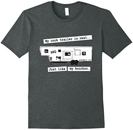 Mens BBQ Cook Trailer and Bourbon Shirt Small Dark Heather