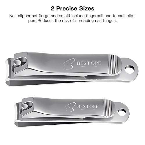 BESTOPE Nail Clipper Set Sharp Fingernail Clippers Toenail Clippers