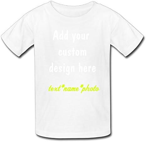 Customized Print T shirt Kid Your Own Design Creative T-shirt(White L)
