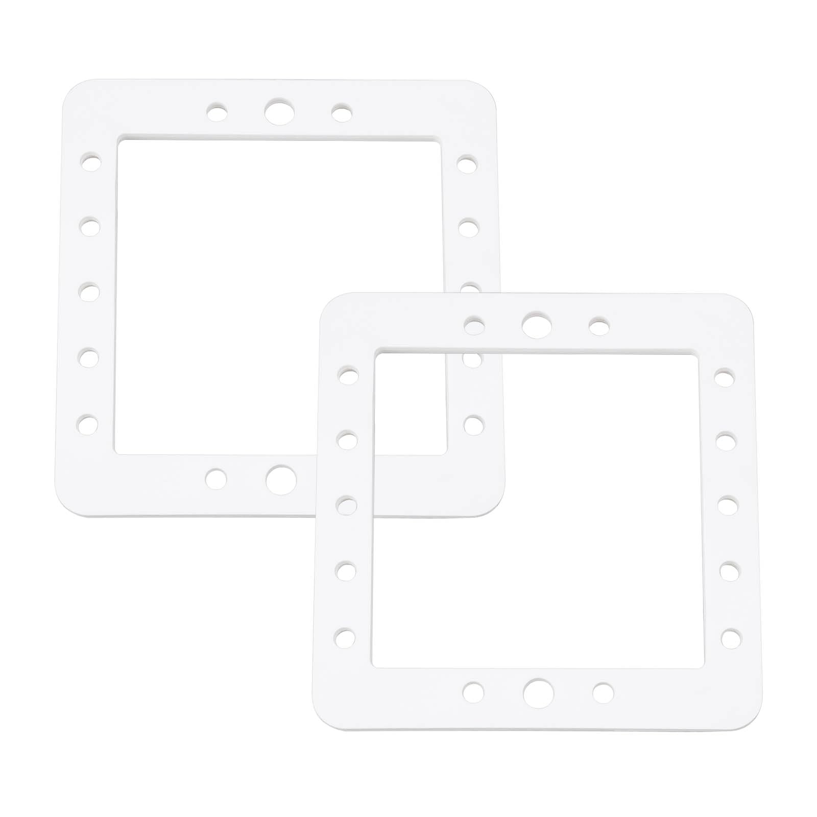 LT Easiyl 2pcs Flange Seal Double Layer Seal Lip Seal 145 x 140 mm Square Mouth Sealing Gasket for Mini Skimmer Swimming Pool White