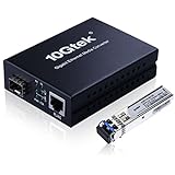 Gigabit Ethernet single-mode LC fiber Media Converter (SFP LX Transceiver included), up to 20KM, 10/100/1000Base-Tx to 1000Base-LX, ipolex
