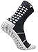 Trusox 3.0 Thin Grip Socks, Made in the USA, Non Slip Grippy Soccer Crew Socks for Men & Women with Grip Inside and Out for Football and Soccer, Black, Medium