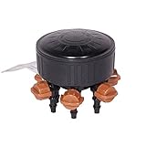 DIG AD6 6 Outlet Adjustbale Manifold on 1/2" FPT Drip Water Connection, Black, Brown