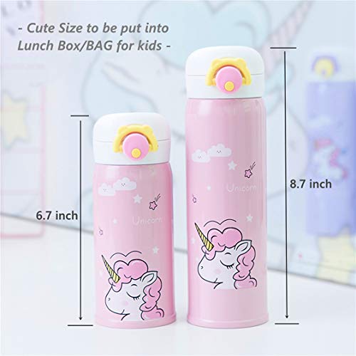 Kids Water Bottle Stainless Steel Unicorn, Vacuum Insulated School