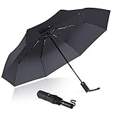 REYLEO Windproof Travel Umbrella with Teflon Coating, Ultralight Only 320g, Auto Open/Close Button, Folding Umbrellas Can Fold 10000+ Times