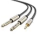 UGREEN 1/8 to 1/4 Stereo Cable 3.5mm TRS to Dual 6.35mm 1/4 TS Mono Y Splitter Audio Cord Adapter Compatible with iPhone, PC, Computer Sound Card, Mixer, Multimedia Speaker, Home Stereo System 3.3FT