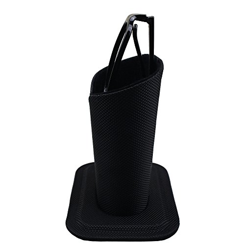 Mustar Eyeglass Holder,Black Oxford Cloth Glasses Stand Case,Velvet Lined Protective Eyeglasses Case for Desks or Nightstands