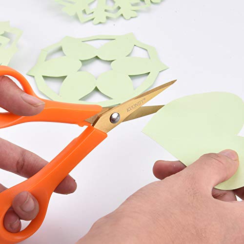 KUONIIY Micro-Tip Scissors,6 Inch Pointed Comfort-Grip Handles Sharp Titanium Blades, 4-Pack