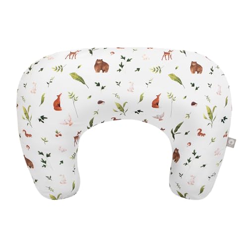 Boppy Nursing Pillow, Neutral Plants and Animals, Larger, More Supportive Pillow for Breastfeeding and Bottle Feeding; Firmer, Higher Lift, Larger Area Than Original Nursing Pillow; JPMA Certified