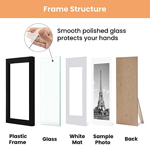 upsimples 8x10 Picture Frame Set of 10,Display Pictures 5x7 with Mat or