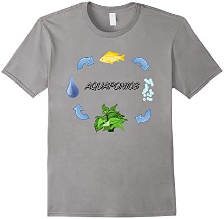 Men's Aquaponics Cycle Planting Growing Organic Food T-Shirt 2XL Slate