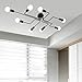 BAYCHEER UL Listed Flush Mount Ceiling Light Industrial Vintage Style Wrought Iron Metal Ceiling Light Lamp Fixture with 8 E26 Bulb Sockets for Indoor use, Restaurant, Bar, LOFT in Black