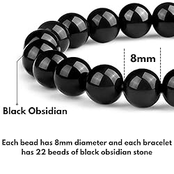 Crystal Vibe 8mm Black Obsidian Bracelet - Elastic