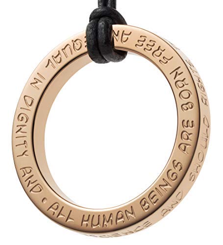 GILARDY GHR-P3RG Human Rights Pendant Stainless Steel Engraving Human Rights Rose Gold