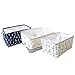 Orino Waterproof Nursery Nautical Fabric Large Storage Baskets with Drawstring Beach Anchor Theme Collapsible Storage Bins Mediterranean Style for cloth, toys, books,sundries, Set of 3(17.5x12x9) inch