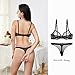 Women See-Through Lace Push Up Transparent Sheer Bras for Women (N279+N082, 36B, Black add Thong)