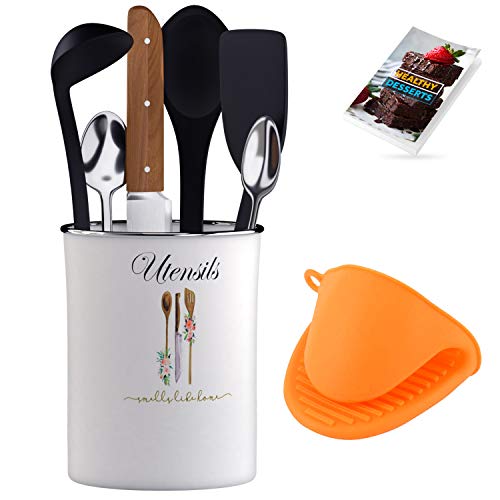 Kitchen Utensils Holder with Silicon Glove Included Cooking Tool Caddy