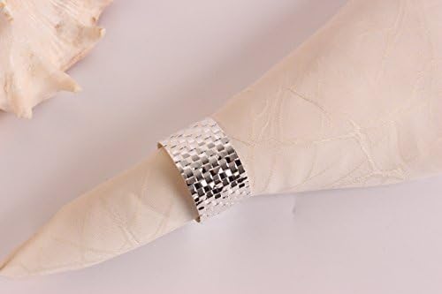 HomeProMart Napkin Rings - Set of 6 Exquisitely Crafted Designer Napkin Rings For Home, Wedding or Holiday parties (Silver matted)