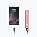 3400mAH Mini Power Bank - iXCC Aluminum Lipstick-Sized External Battery Pack Portable Charger with 4-Inch Apple MFi Certified Lightning Cable - Pink