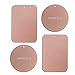 Metal Plate with 3M Adhesive Back for Magnetic Car Mount Cell Phone Holder GPS and Tablet Holder (2 Rectangle & 2 Round) (Rose Gold)
