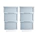 LuxorWare 3 Piece Storage Bins home Organizer for Kids Toys, Clothes & Kitchen food (Gray(S),Gray(M),Gray(L)X 2set)