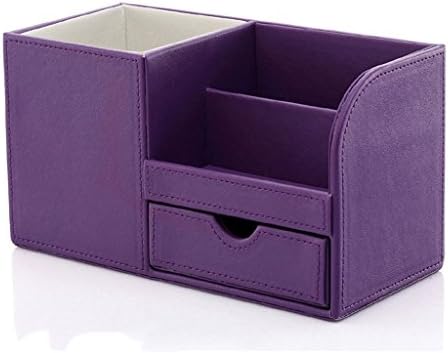 Pen holder Pencil Pot Scratch-resistant with Non-marking Base- Desk Tidy Mesh Desk Organiser Set Office Tidy Organiser Desk Caddy Tray Multi-functional Metal Pencil Pot Pencil Holder ( Color : Purple )