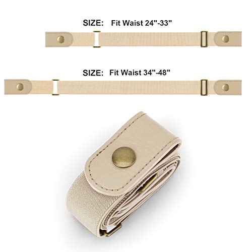 No Buckle Belt No-show Buckle Unisex Adjustable Elastic Belt for Women Men By WERFORU