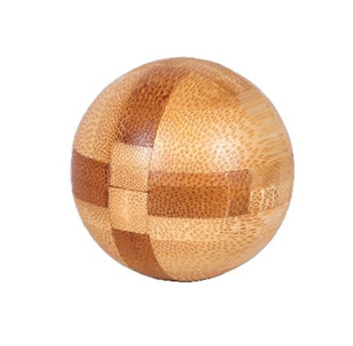 Ball Lock 3D Magic Puzzle Luxury Wooden Brain Puzzle-Unique Design-Brain Teaser Kids Adult Intellectual Toy Gift KongMing Lock Wood Block Cube Jigsaw Puzzle