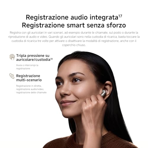 Buds 6, Auricolari True Wireless, Cancellazione del Rumore con 3 Microfoni, Harman AudioEFX, Circuito Magnetico Triplo, 35 Ore di Riproduzione, Tramite App, IP54, Nero