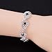 Miraculous Garden 2 Pack Silver Plated Rhinestone Crystal Teardrop Drop Dangle Earrings Link Bracelet Jewelry Set for Women