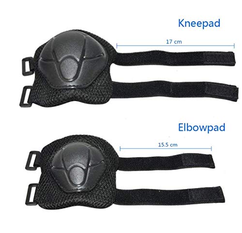 IPurpleBTS 7 Pieces Helmet Protective Gear Set Safety Pads Set for Roller Scooter Skateboard Bicycle(3-8Years Old) (Color : Black)