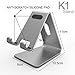 KAERSI K1 Desktop Tablet Stand: Charging Cradle, Display Dock for 4 to 13 inch All Smartphone, Tablets and E-Reader, iPhone, iPad - Gray