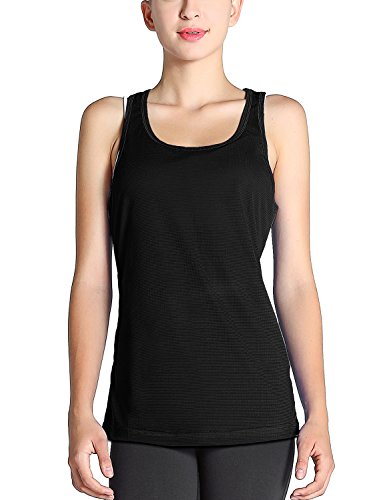 Fastorm Women's 3 Pack Running Tank Tops for Women Active Racerback Dry Fit Tank Top Black-CBlue-NPink XL