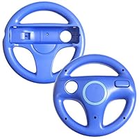 ECRAB 2 x pcs Mario Kart Wii Wheels, Wii Steering Racing Wheel for Nintendo Wii Remote, Wii/Wii U Driving Games (Blue)