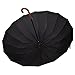 Atree 55 Inch Classic Auto Open J Handle Golf Umbrella Parasol Stick Umbrella with 16 Ribs, Durable and Strong Enough (Black)