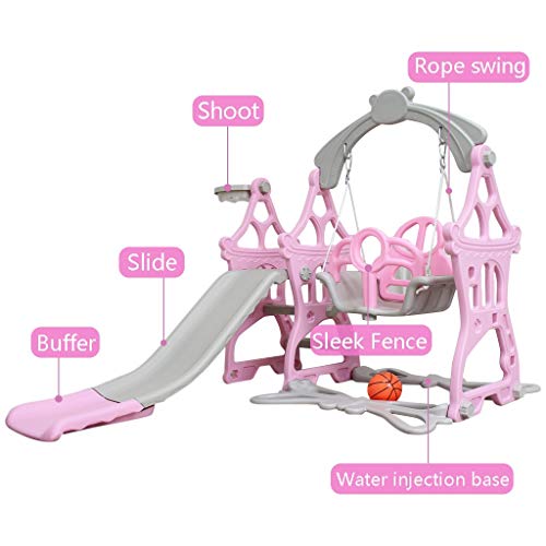 ZHOU2 Kids Swing and Slide Set, 3 in 1 Toddler Slide Swing Climber