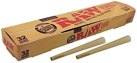 #RP268 32pc - Raw PZTpYT Pre-Rolled Cones ztAViKI 1 1/4" adefg657 hj21bnm mklo78 Raw cone rolling papers are unbleached and unrefined. Cones come pre-rolled and tipped. Each pack comes with 32 cones. Raw rolling papers are made with windmill power, they contain no GMO's, totally 7GpMb chlorine free, RzAAe gluten free, and they are a vegan friendly product.