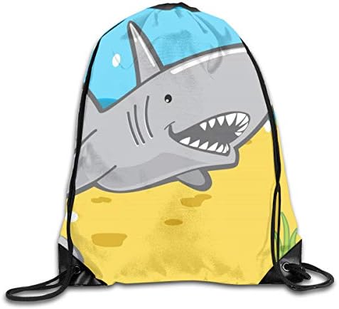 バンドルポケット ドローストリングバッグ 動物サメ 人気ブランド多数対象 シンプルな吊りバッグ トリングバックパック ショルダーバッグ おしゃれ 収納袋 人気 ビームバッグ Cm 36 43