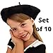 Beret Hats for Women and Kids Black French Berets Bulk Lot of 10 Perfect for Paris Party and Art Party