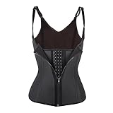 JOYMODE Women's Latex Waist Trainer Shapewear Workout Waist Cincher Vest Size XL Black