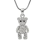 Spinningdaisy Crystals Silver Plated Movable Teddy